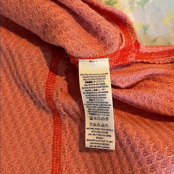 Free People | We The  Free Lovin Leopard Thermal Long Sleeve Shirt Pink Size XS - Picture 9 of 9